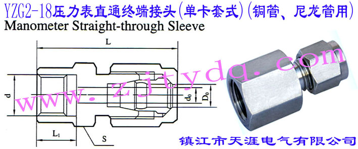 YZG2-18ֱͨK˽^(οʽ)(~)Manometer Straight-through Sleeve